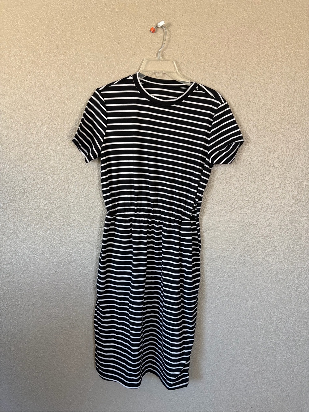 Black & White Striped Short Sleeve Dress Women’s Size L
